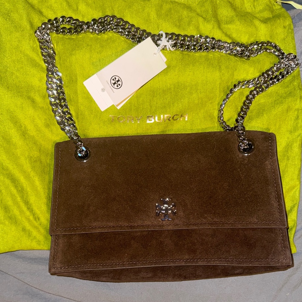 Tory Burch Chocolate Brown Suede Shoulder Bag